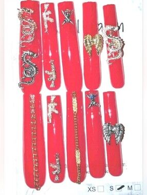 Hand crafted custom 10pc 3xl acrylic press on nails